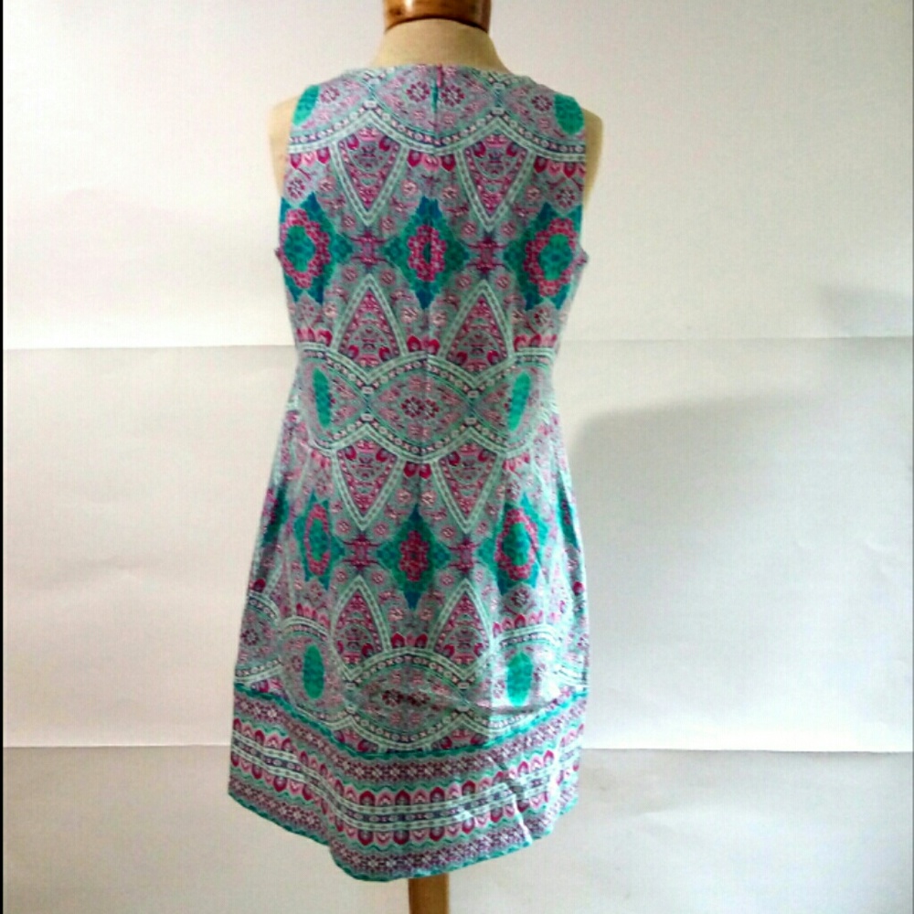 London Times 8 Blue Pink Floral Sleeveless Dress - Picture 2 of 8